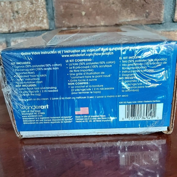 Wonderart Latch Hook Kit Puppy Love Craft Dog #426132 Size 12"x12" Yellow Lab - Picture 7 of 8